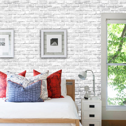 akadeco SA-1022 Classical White Bricks Wallpaper