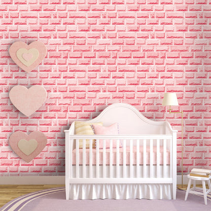 akadeco SA- 1027 Pink Bricks Classic Wallpaper