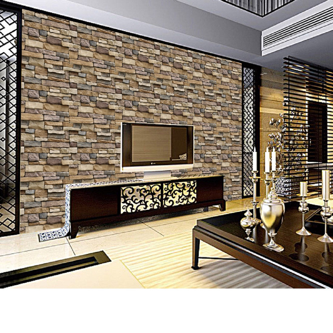 akadeco SA-1007 Brown Texture Touch Classic Wallpaper