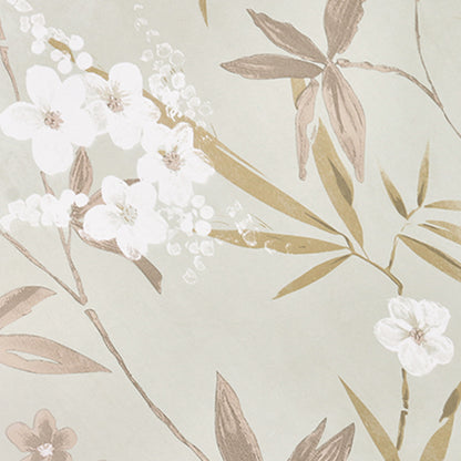 Golden Floral Design On Beige Wallpaper