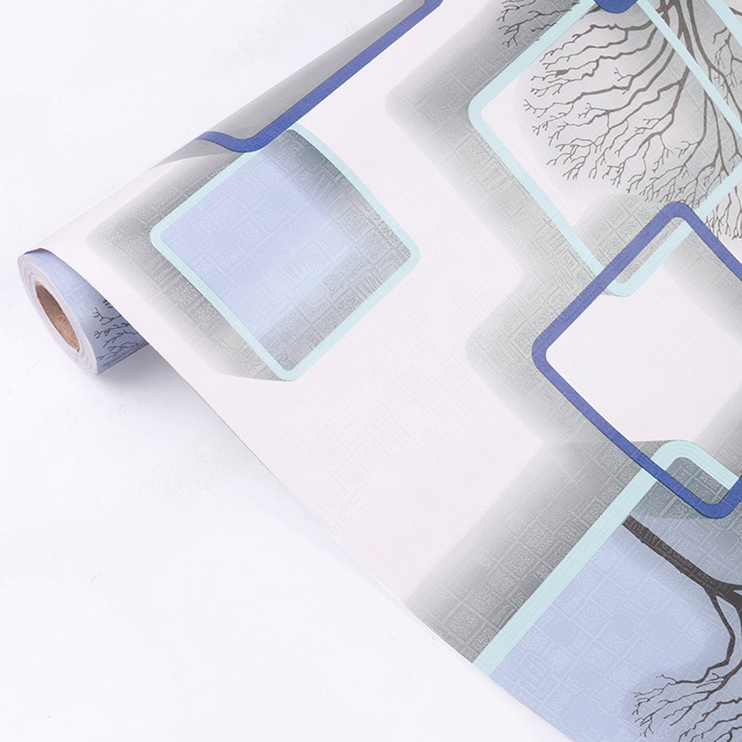 3D Effect Style Multishaded Decorative wallpaper Collection of Green Squres Self Adhesive Classics PVC Vinyl Waterproof wallpaper