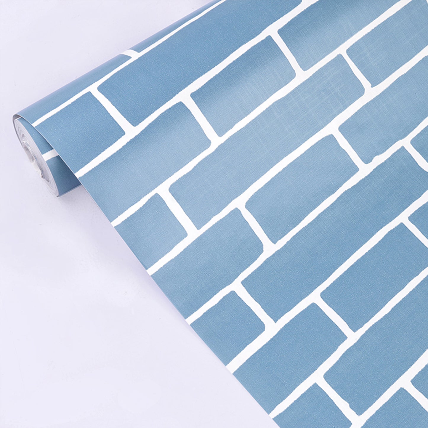 akadeco HY9215 Beautiful Blue Bricks Decorative Wallpaper