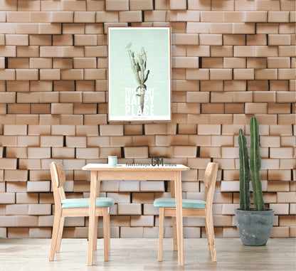 Multishades of Brownish Bricks Decorative Wallpaper