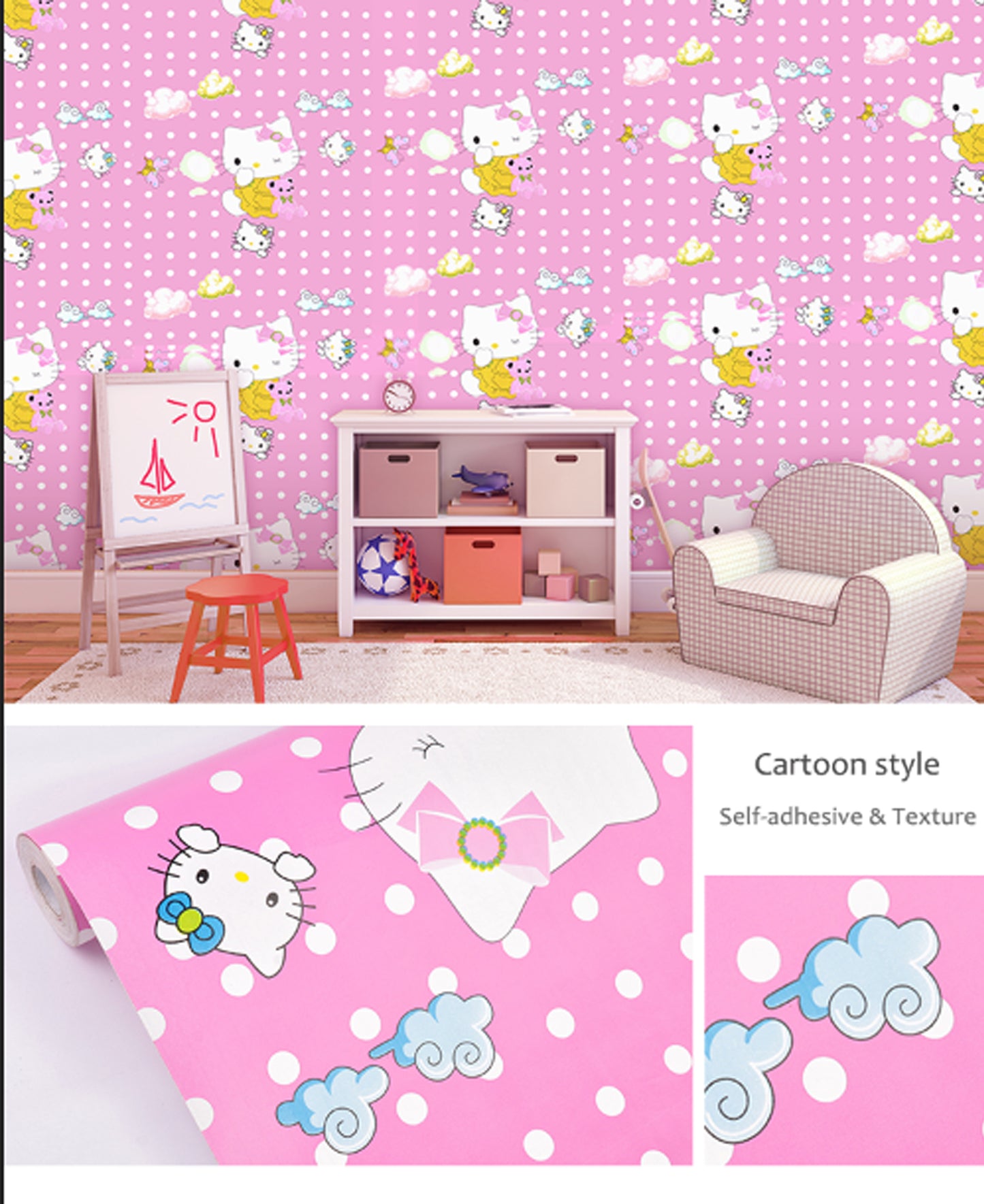 Collection Beutiful Kitti Classics PVC Vinyl Waterproof wallpaper