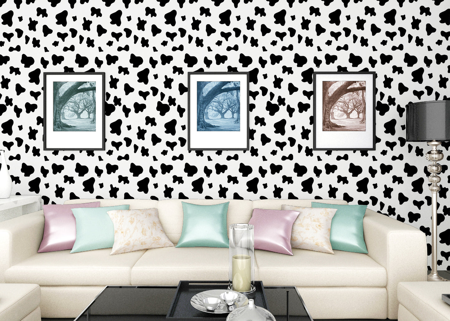 Combnation of Black Butterflies on White Self Adhesive Classics PVC Vinyl Waterproof wallpaper