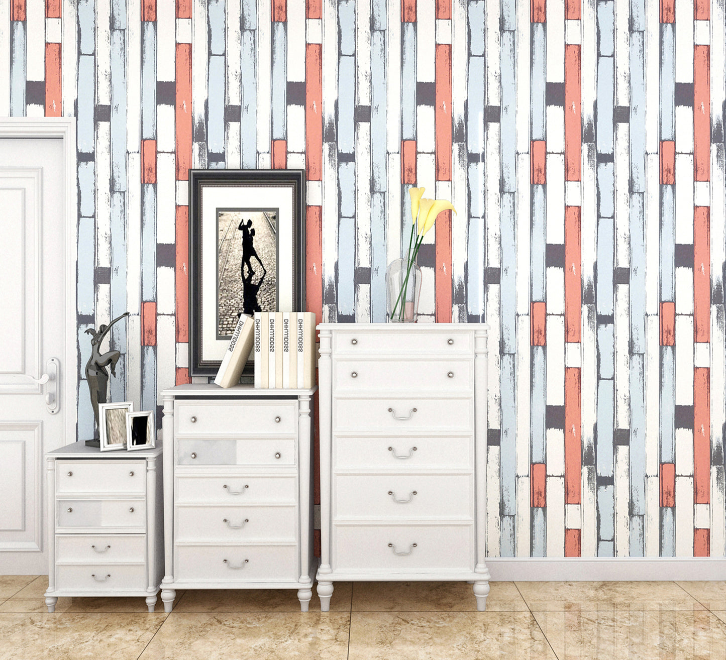 HY9228 Multicolored Stripes Pattern Classics Wallpaper