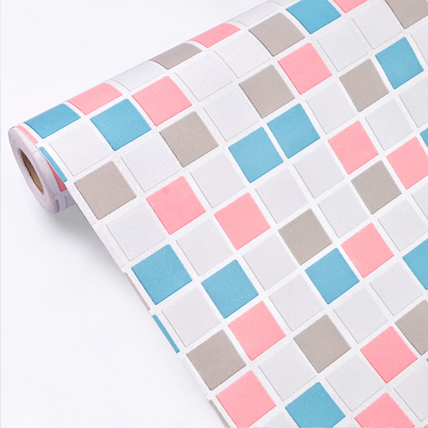 HY9150 Multicolor Shades of Small Squares Decorative Wallpaper