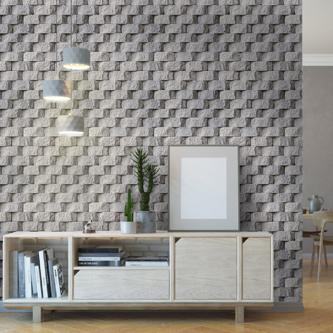 akadeco SA-1026 3D Touched Bricks Classic Wallpaper