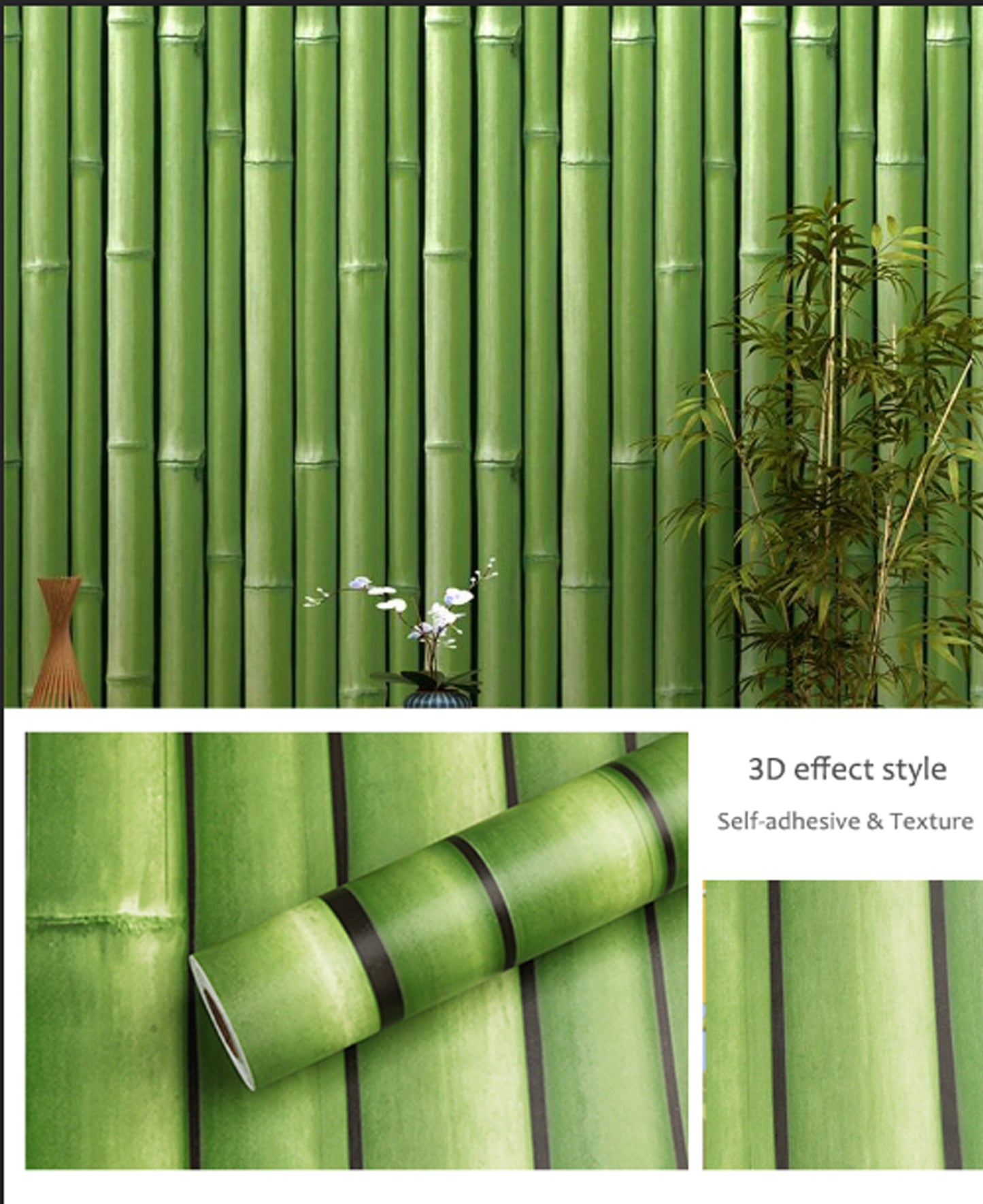 akadeco HY9169 Beauty of Bamboo Green Classics PVC Vinyl Waterproof wallpaper