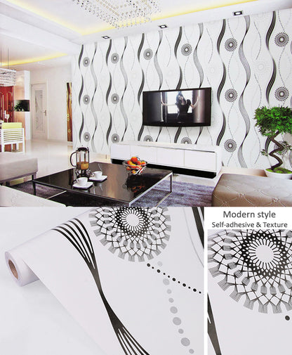 akadeco HY9141 Shades of Black & White Self Adhesive Classics PVC Vinyl Waterproof wallpaper