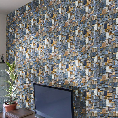 akadeco SA-1012 Multi Blue Shades Classic Wallpaper