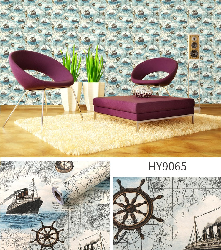 self adhesive decorative multipurpose multicolor retro pattern waterproof pvc wallpaper (1 roll size - 330X45cm)