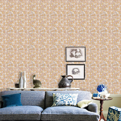 Multishades of Golden Ivory Bricks Pattern Classics PVC Vinyl Waterproof wallpaper