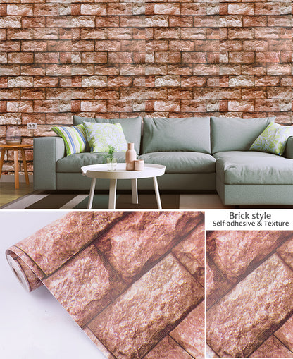 akadeco HY9229 Shades of Beauty Brown Brick Pattern Abstract Wallpaper