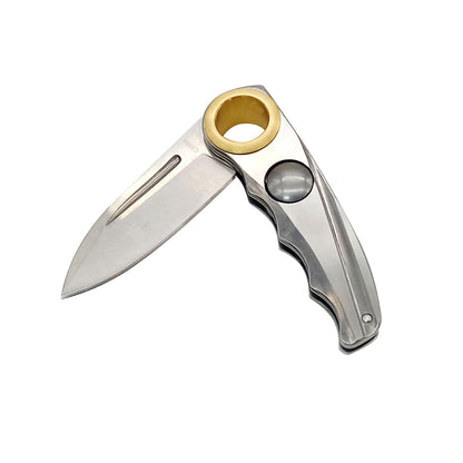 Columbia C3984 High Quality Pocket Knife With Copper Finger Ring