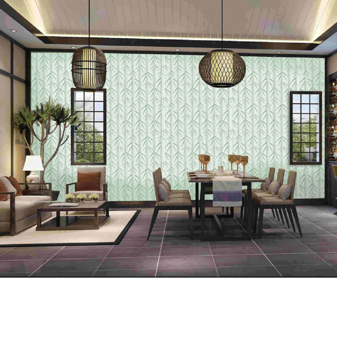 akadeco SA-1102 Decorative Bamboo Style Wallpaper