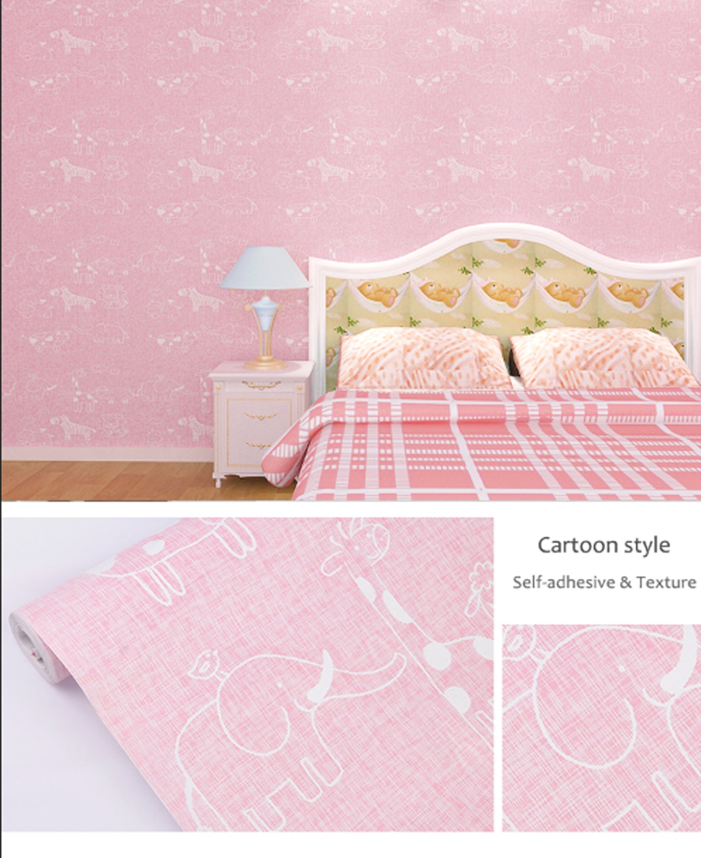 Pink White Combination Classics PVC Vinyl Waterproof wallpaper