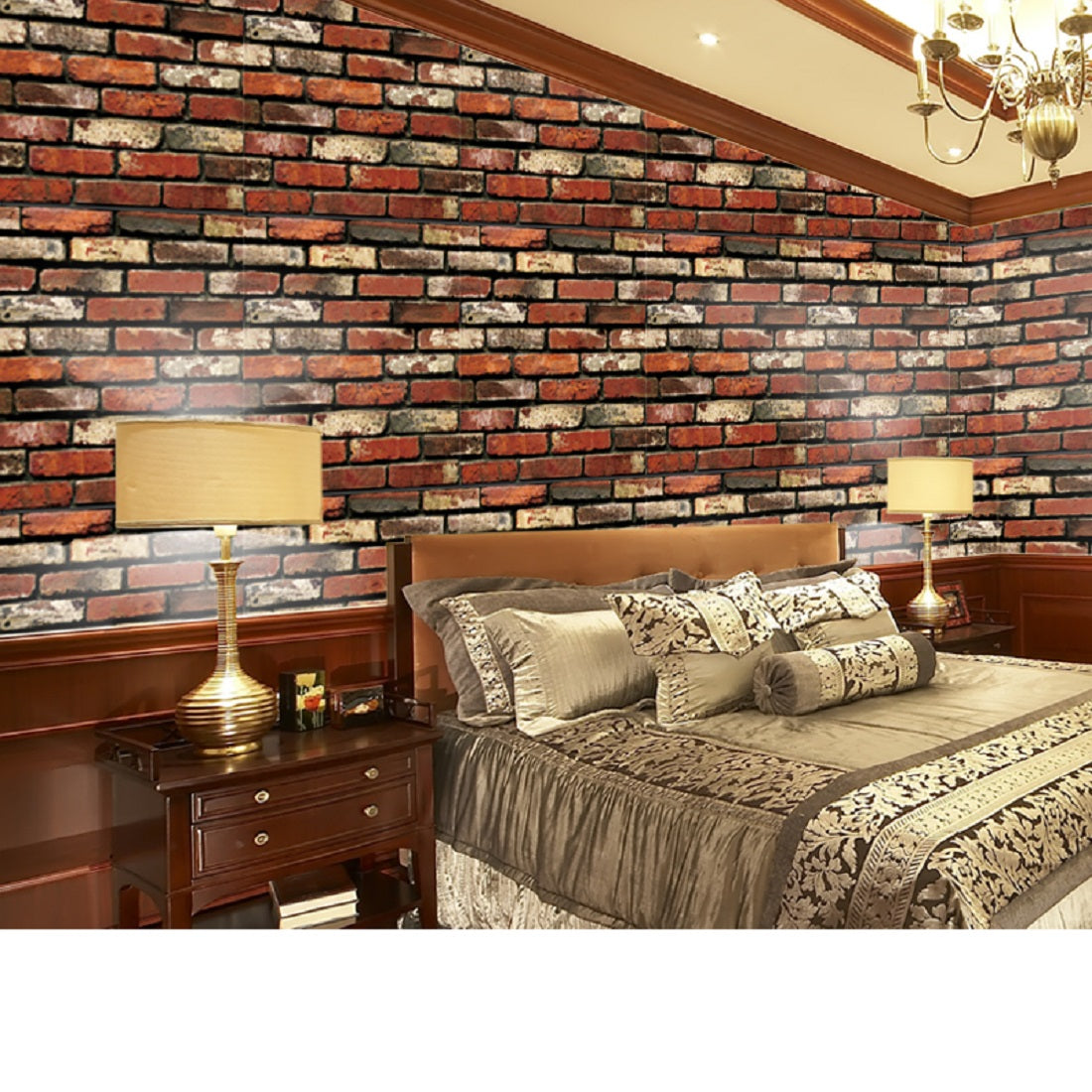 akadeco SA-1002 Classic Decorative Bricks Pattern Wallpaper