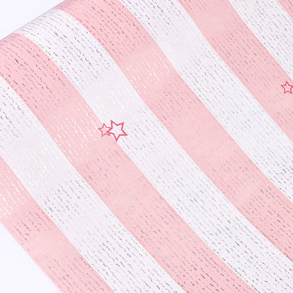 Pink White Combination With Stripe Pattern Self Adhesive Decorative wallpaper