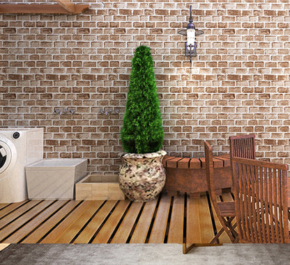 HY9246 Shades of Light Brown Bricks Abstract Wallpaper