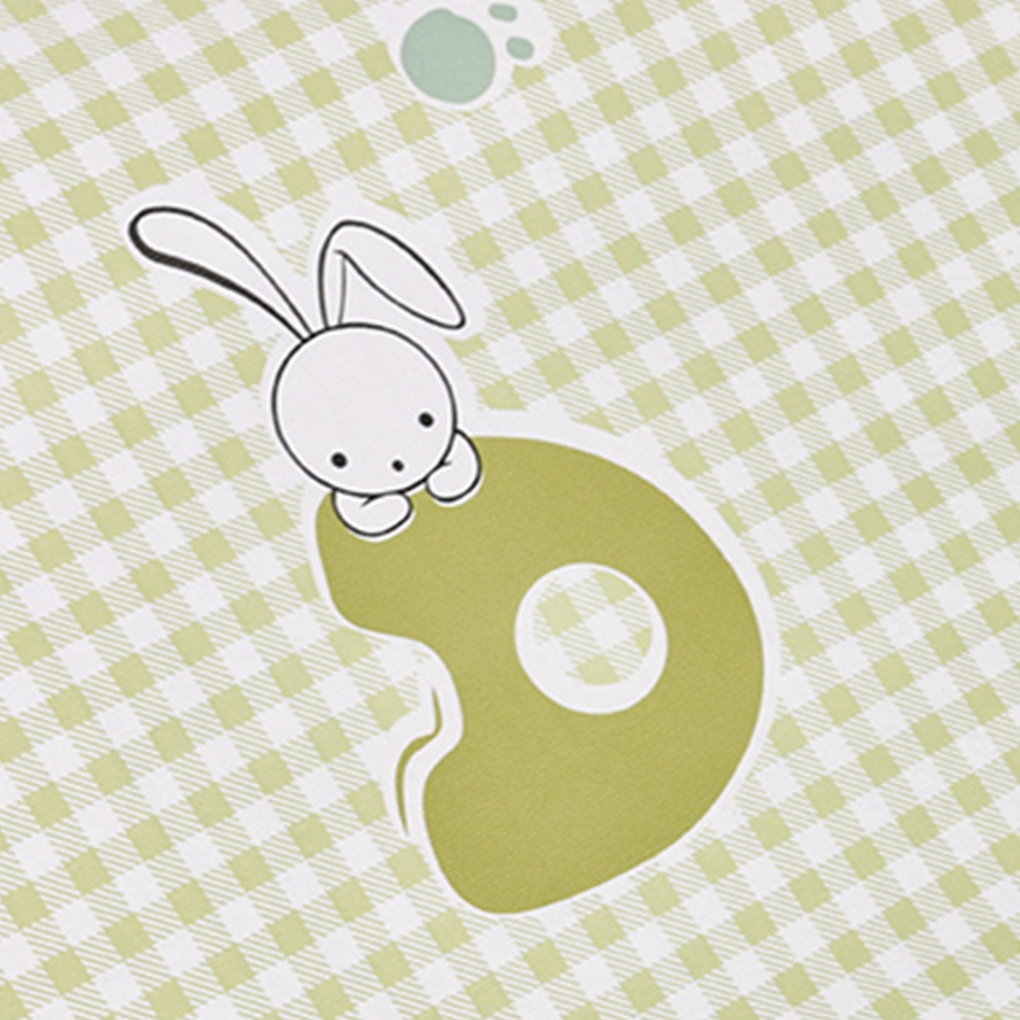 Happy Cartoons - Combination of Green & White Classics PVC Vinyl Waterproof wallpaper