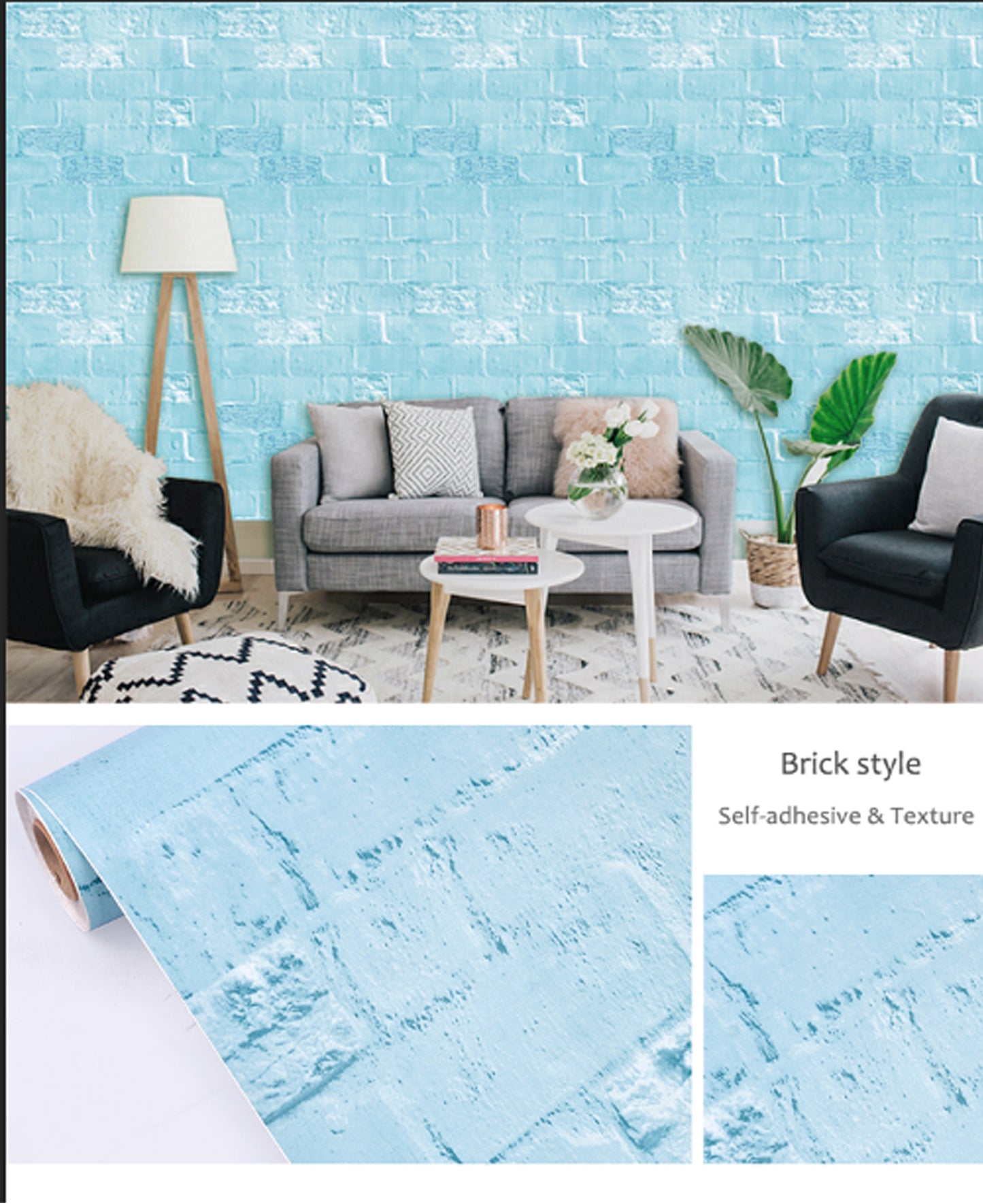 Decorative Unique Blue Bricks Pattern Abstract Wallpaper