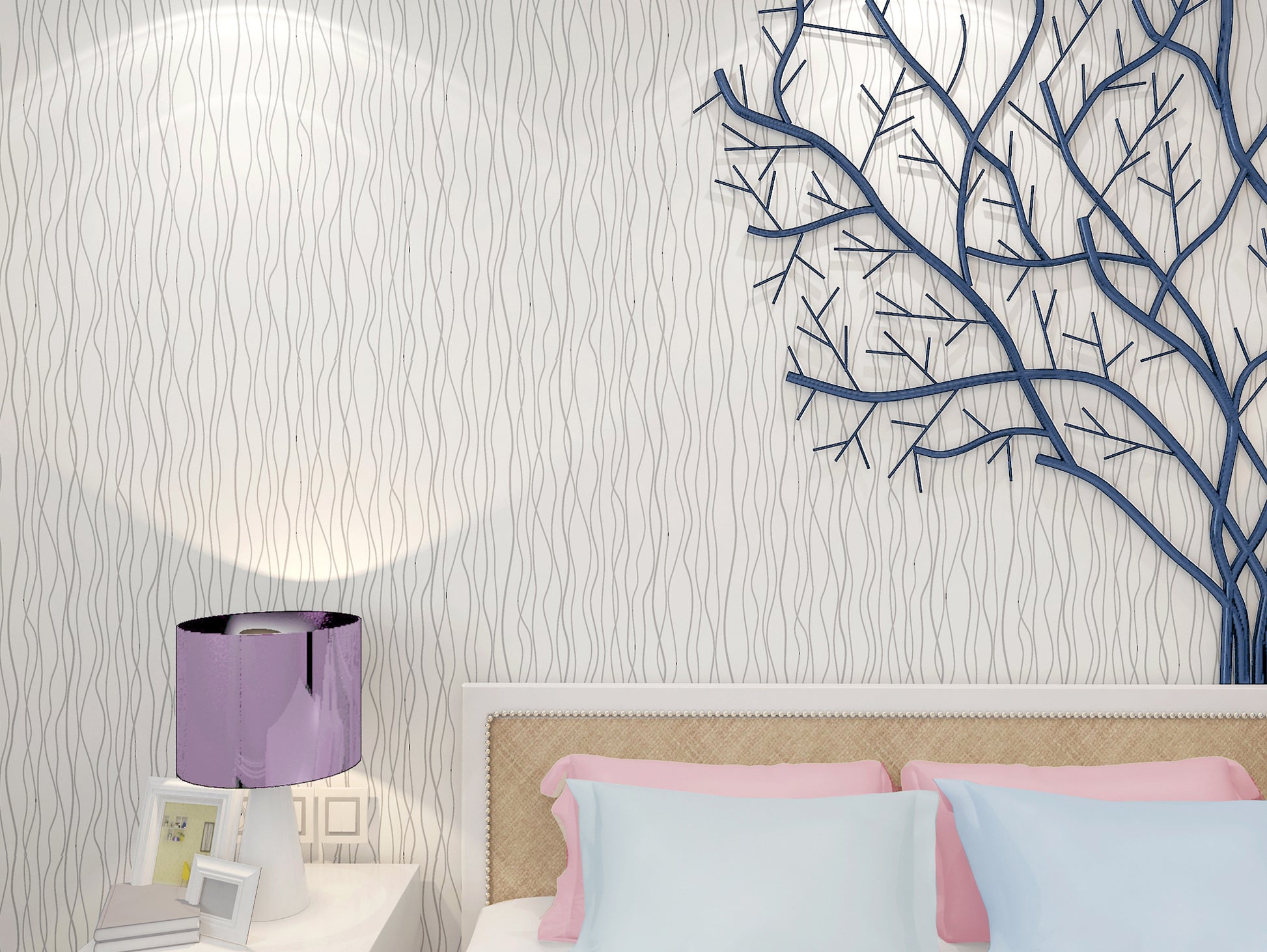 HY9032 Beautiful Grey Abstract wallpaper Pattern On White Base self adhesive wallpaper