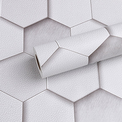 akadeco HY9171 Combined White Hexagons Minimal Art Wallpaper