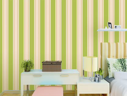 HY9116 Beatiful Mixure of Green & Golden Stripes self adhesive wallpaper self adhesive wallpaper