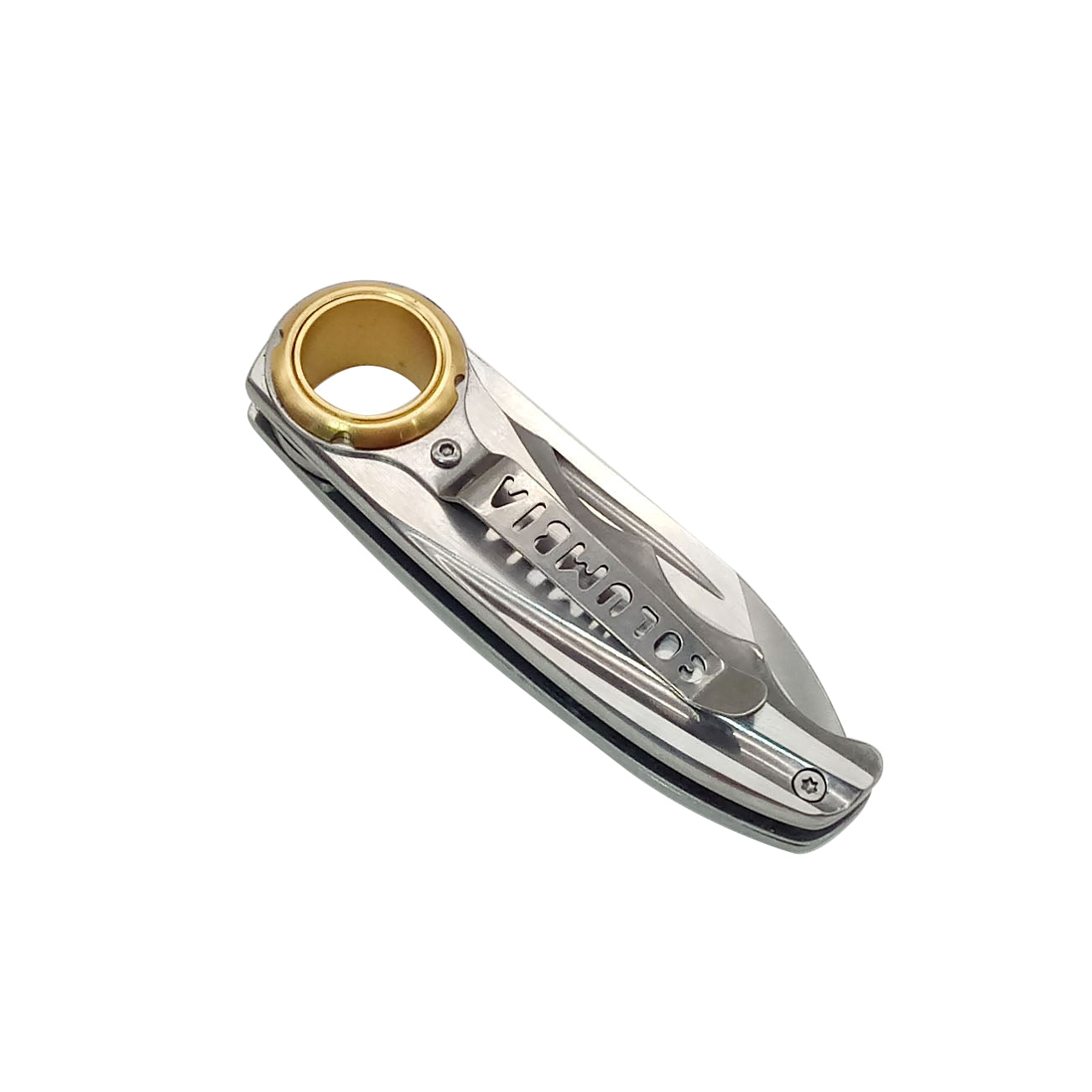 Columbia C3984 High Quality Pocket Knife With Copper Finger Ring