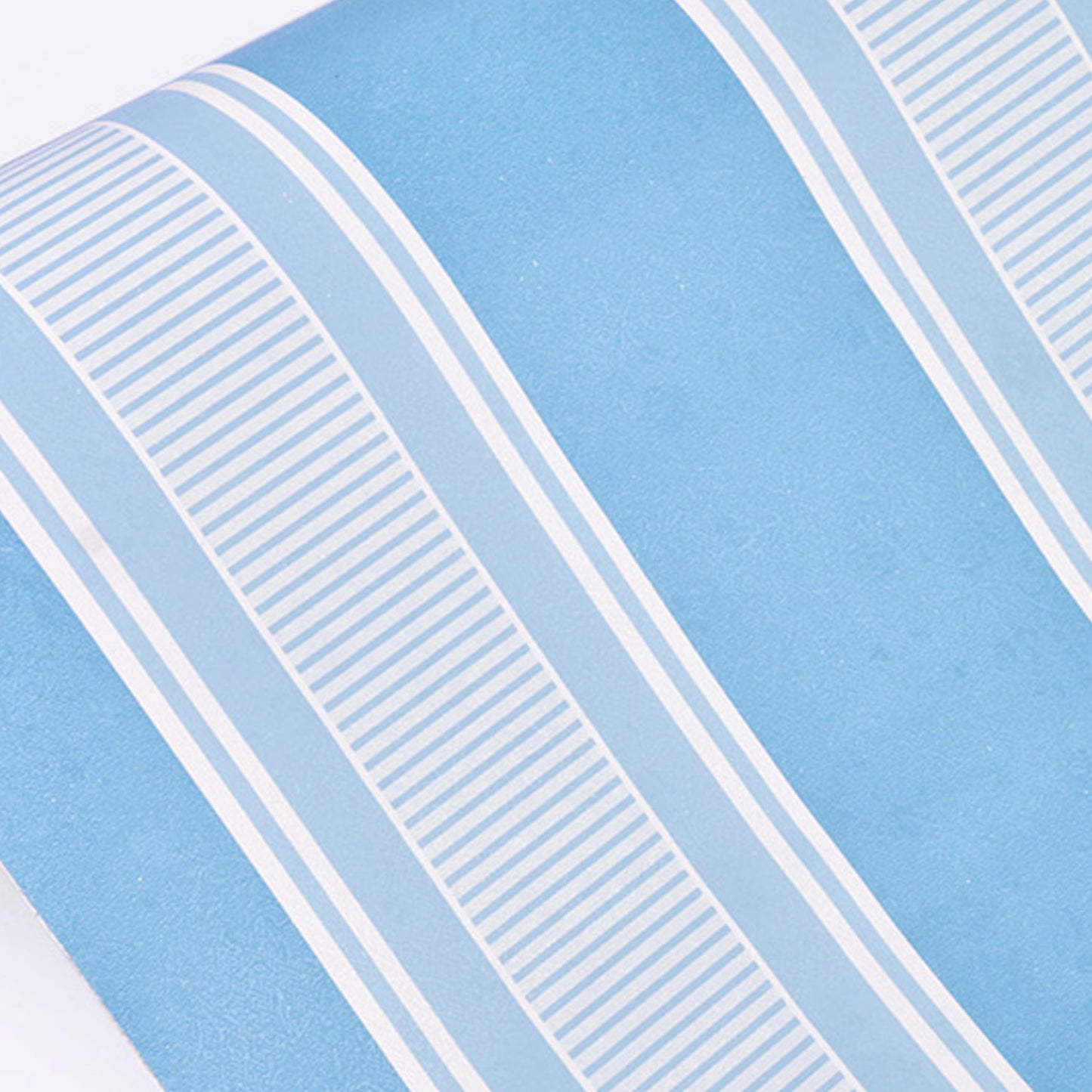 Beatiful Stripes of Blue & White Self Adhesive Classics PVC Vinyl Waterproof wallpaper