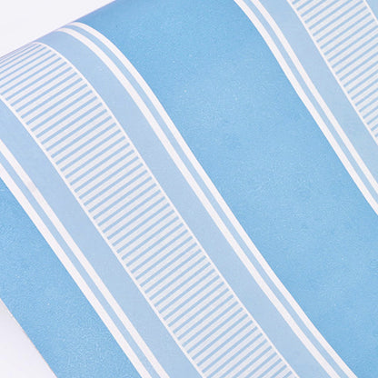 Beatiful Stripes of Blue & White Self Adhesive Classics PVC Vinyl Waterproof wallpaper