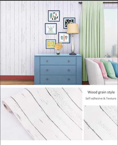 Wood Grain Style With White Base Decorative Wallpaper