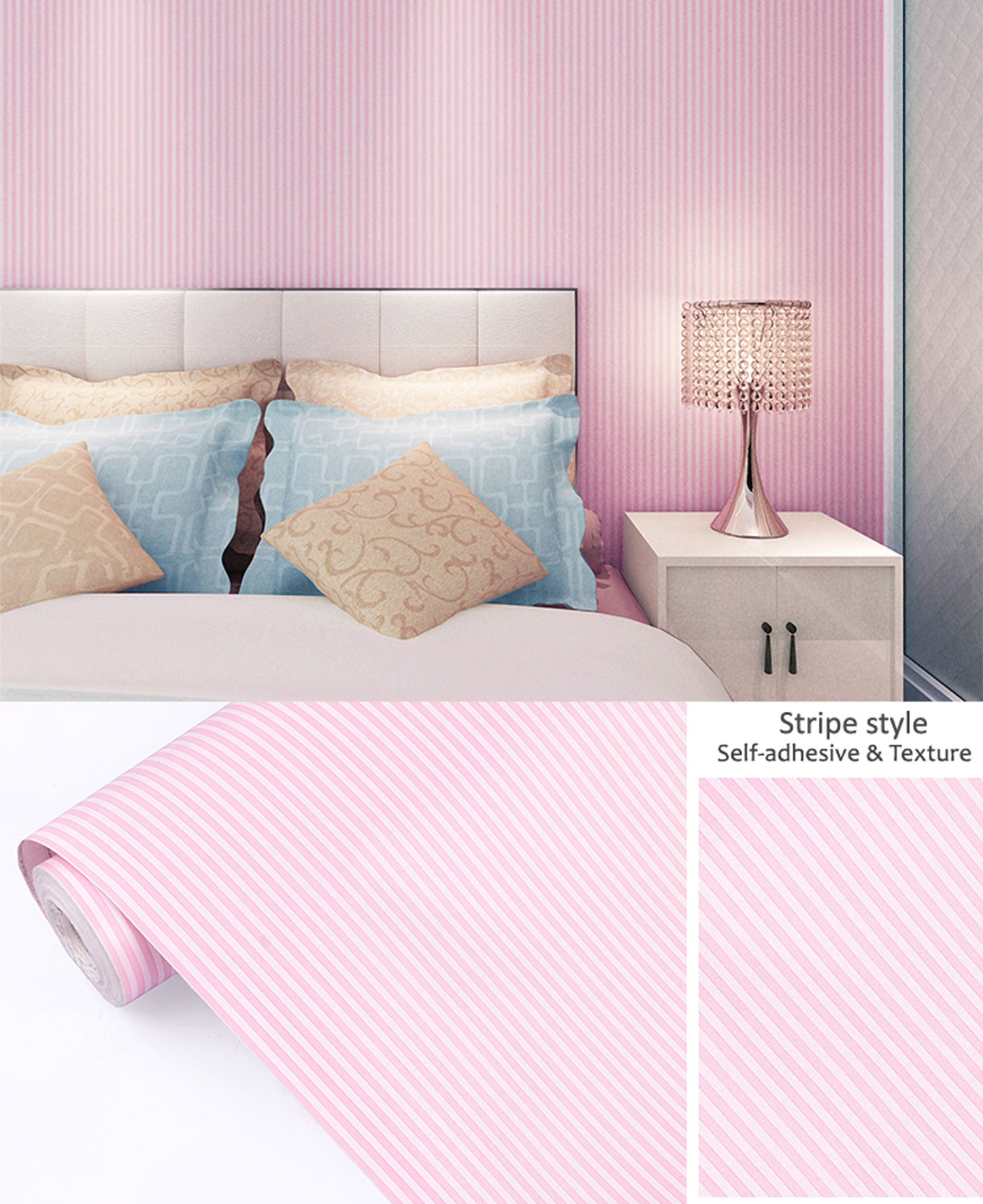 Beauty of Pink Self Adhesive Classics PVC Vinyl Waterproof wallpaper