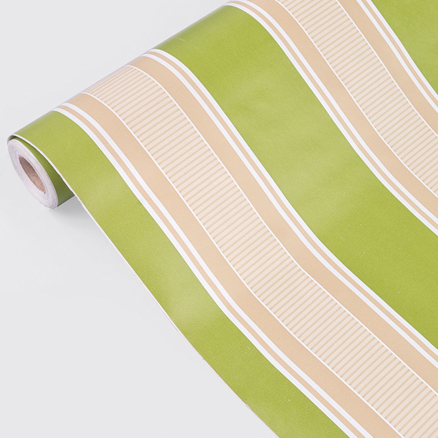 Beatiful Mixure of Green & Golden Stripes Self Adhesive  Self Adhesive Classics PVC Vinyl Waterproof wallpaper