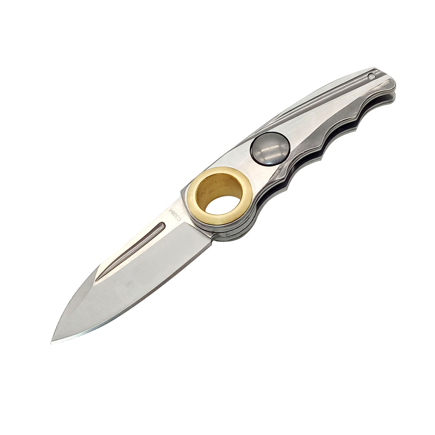 C3984 High Quality Pocket Knife With Copper Finger Ring