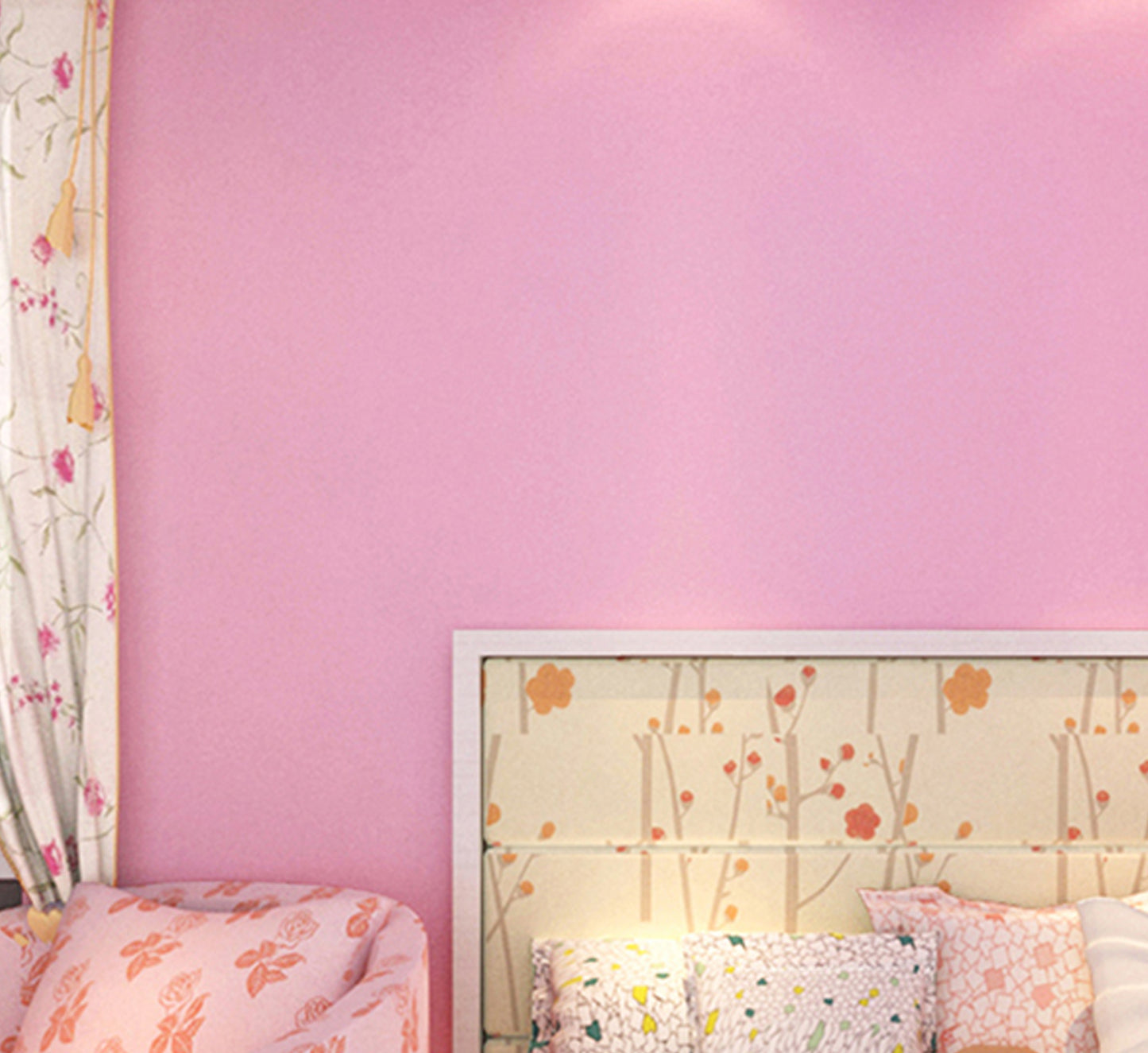 Solid Dark Baby Pink Classics PVC Vinyl Waterproof wallpaper