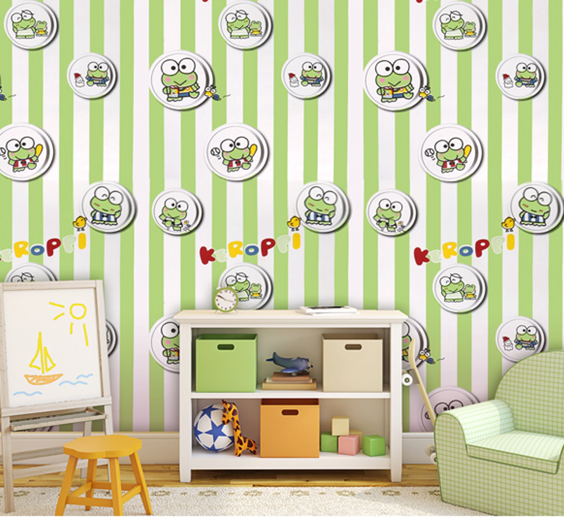 HY9220 Peppy Green Animation & Cartoons Theme Based Wallpaper