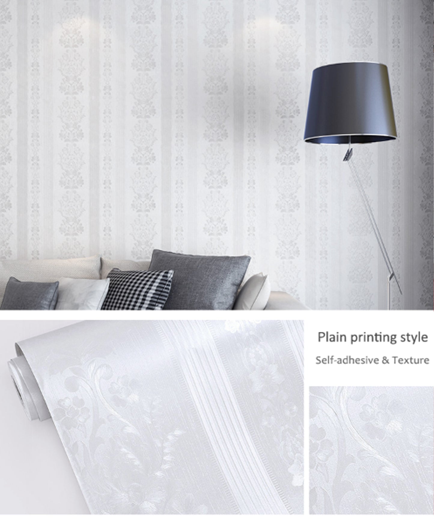 multipupose Shined White Texture pvc wallpaper (1 roll size - 330X45cm)