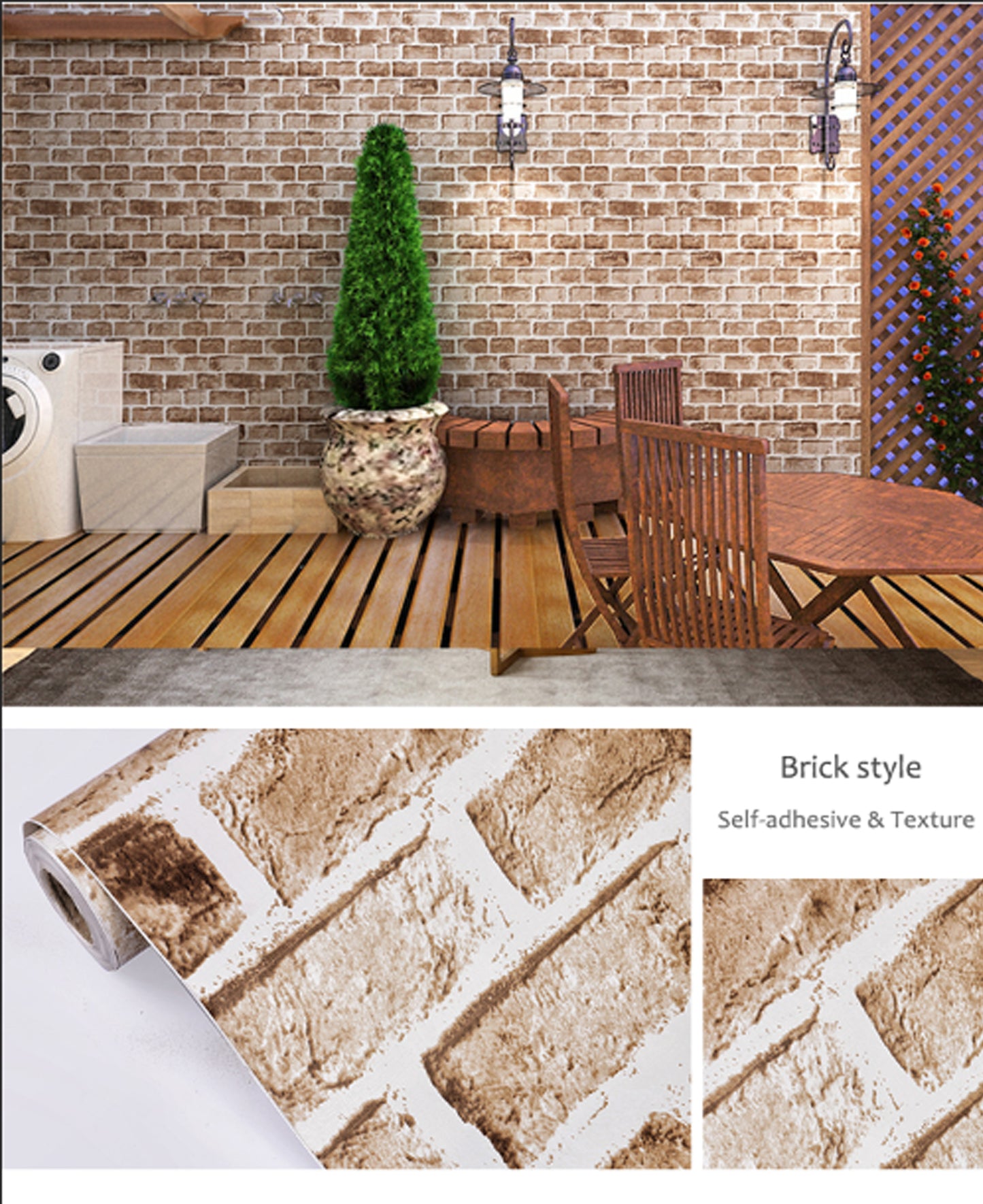 Shades of Light Brown Bricks Abstract Wallpaper