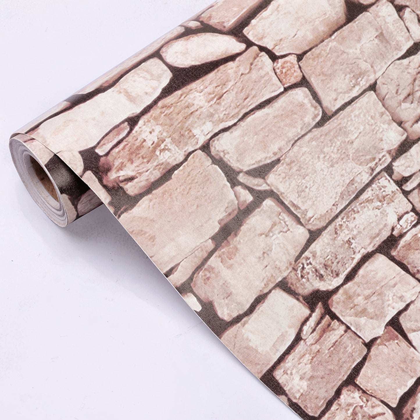 akadeco HY9233 Shade of Light Brown Bricks Decorative Wallpaper