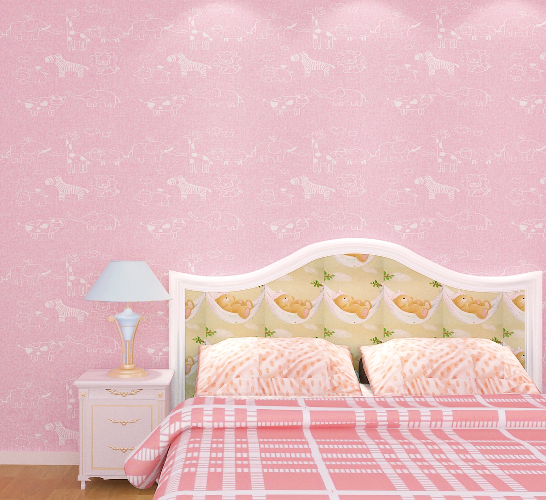 HY9039 Pink White Combination Classics Wallpaper